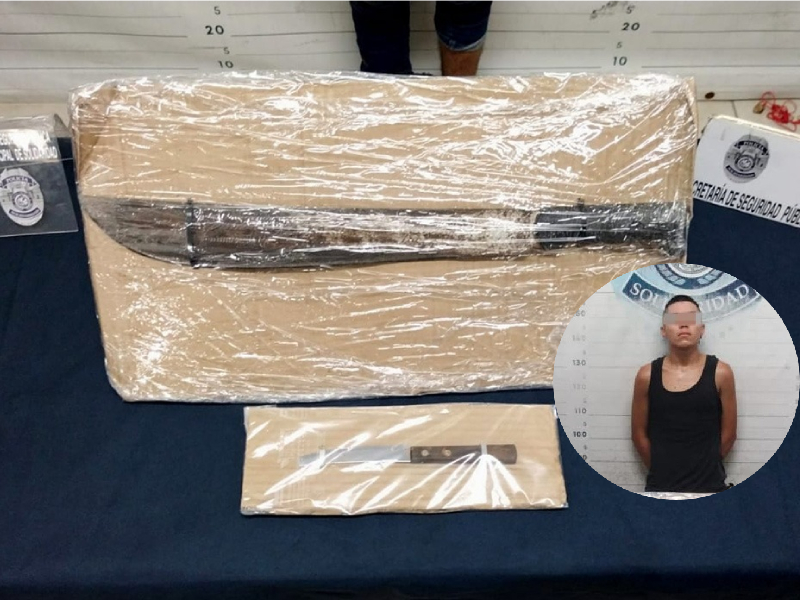 Joven de 18 años machete en mano amenazaba a la gente en colonia de Playa del Carmen