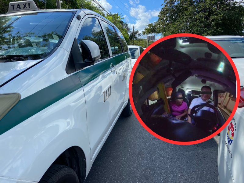 Mujer intenta besar a taxista de Cancún.