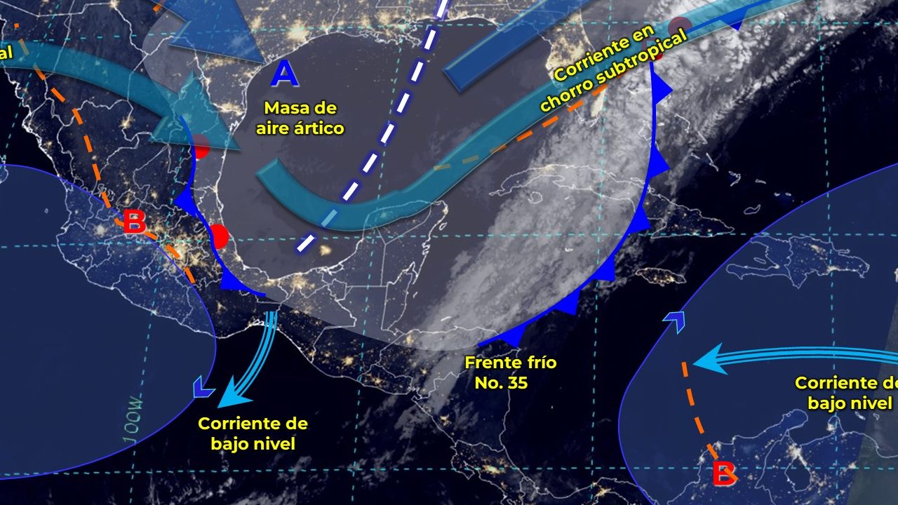 Sistema de alta presión localizado sobre el noroeste del Golfo de México, mantendrá el flujo de aire ártico modificado sobre la región peninsular.