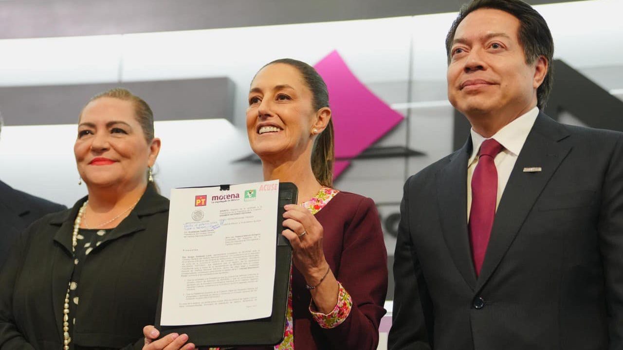 Registro de Claudia Sheinbaum ante el INE como candidata a la Presidencia de México.