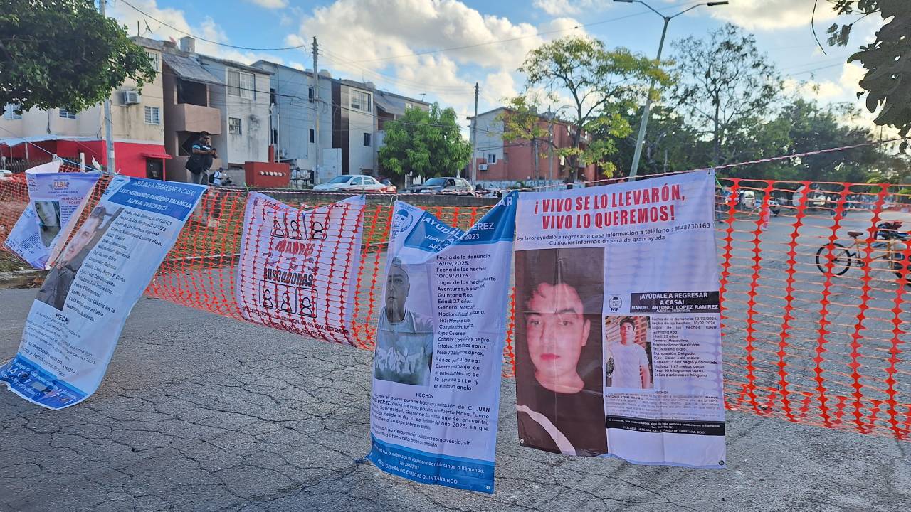 La protesta de las Madres Buscadoras permaneció en la Av. Nichupté hasta el jueves pasado.