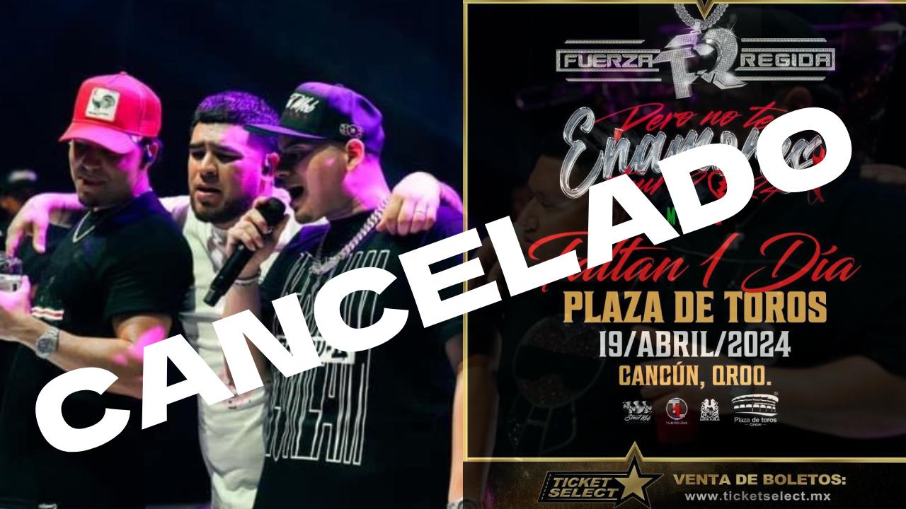 Fuerza Regida cancela un concierto más, esta vez en Cancún.