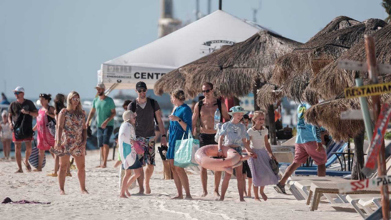 Turistas en la Riviera Maya, Quintana Roo.