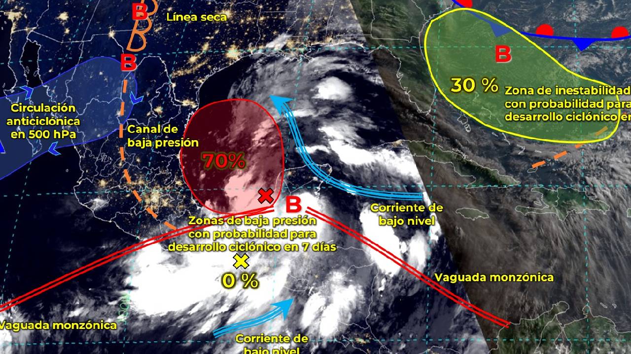 Imagen de los fenómenos meteorológicos actuales.