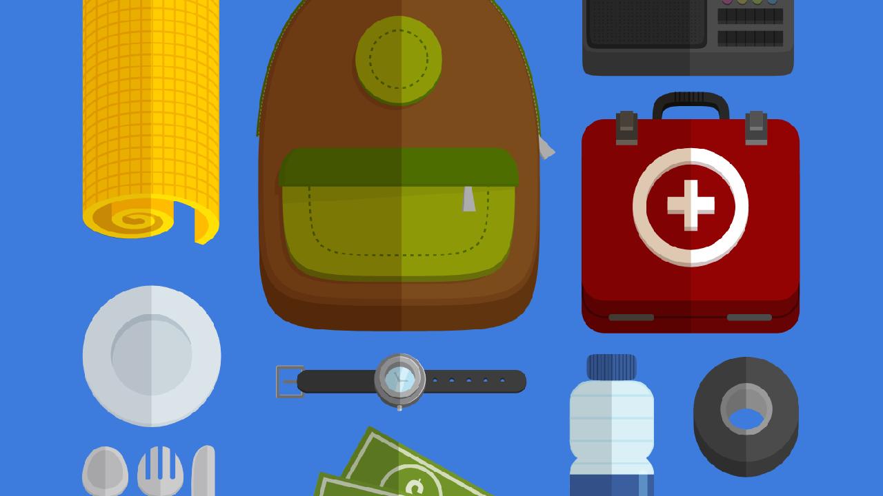 Gráfico de una mochila de emergencia.
