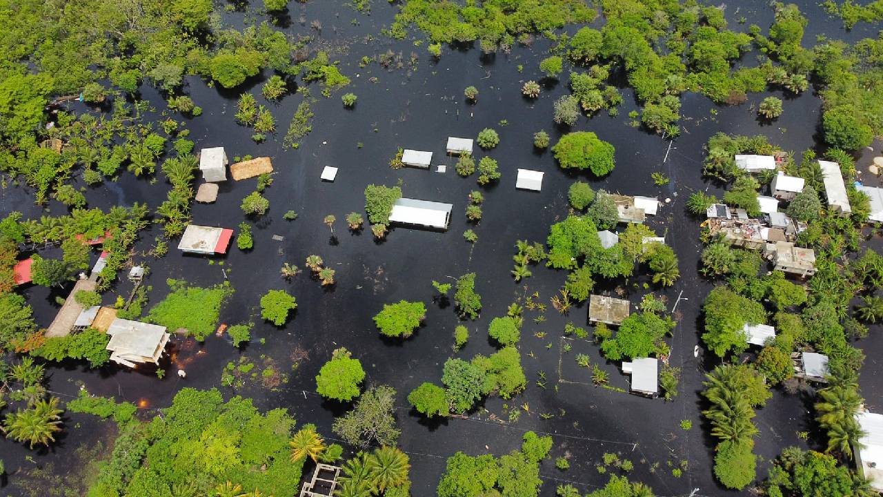 Bacalar inundado.