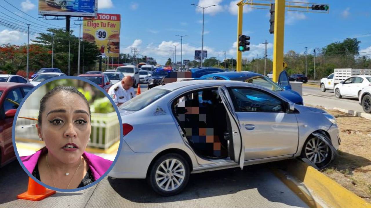 Accidente vial en Cancún.
