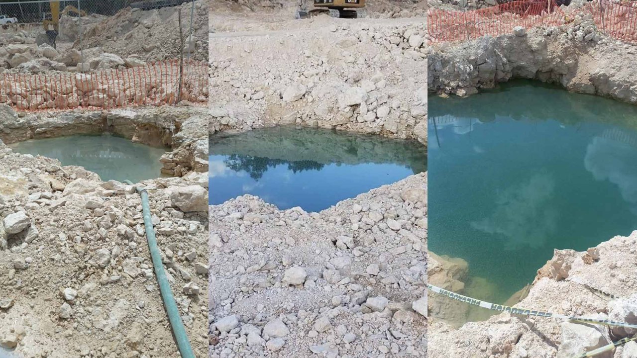 Manto freático afectado por obras del Tren Maya.