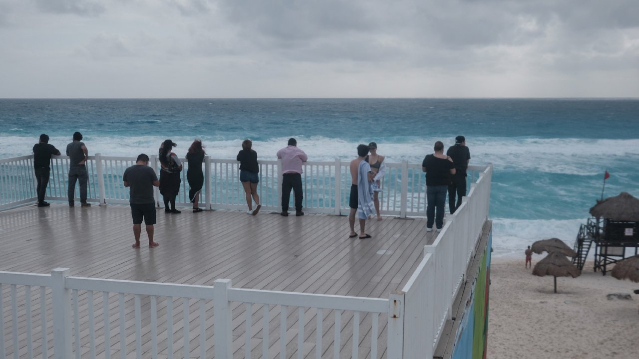 Turistas en Cancún.