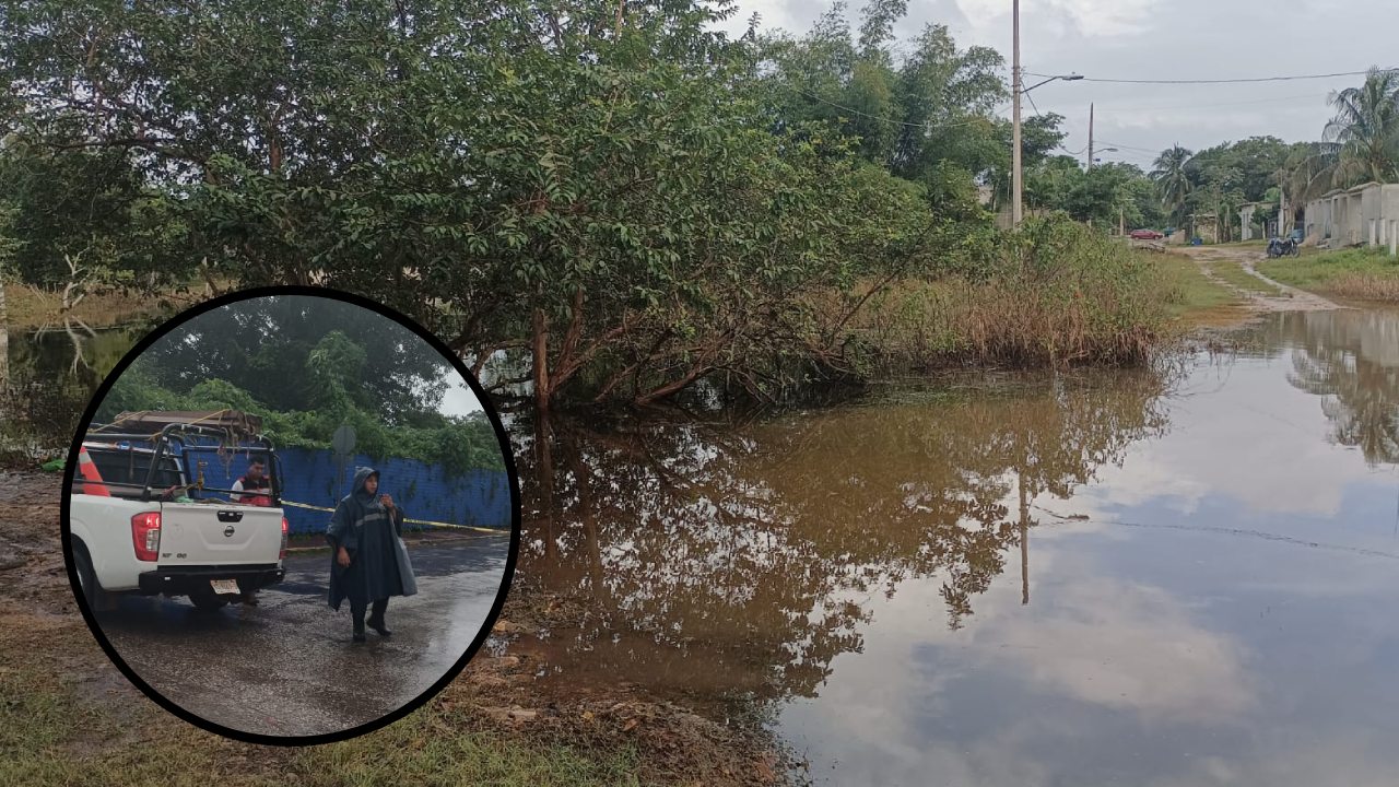 Inundaciones en colonias de Kantunilkín.