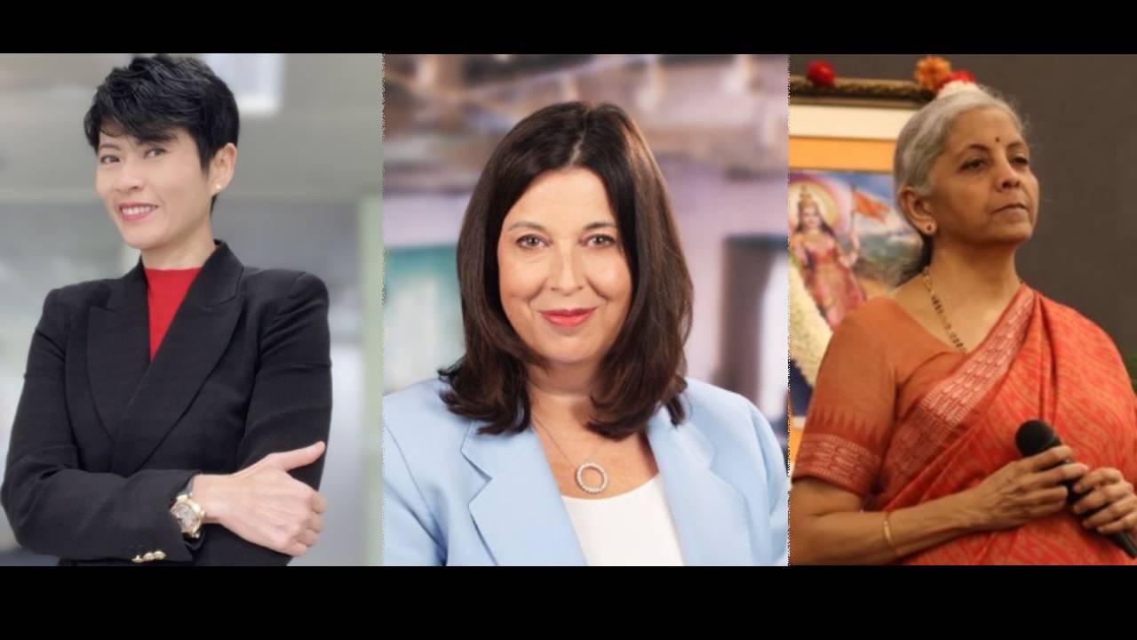 Malina Ngai, Janet Truncale y Nirmala Sitharaman.