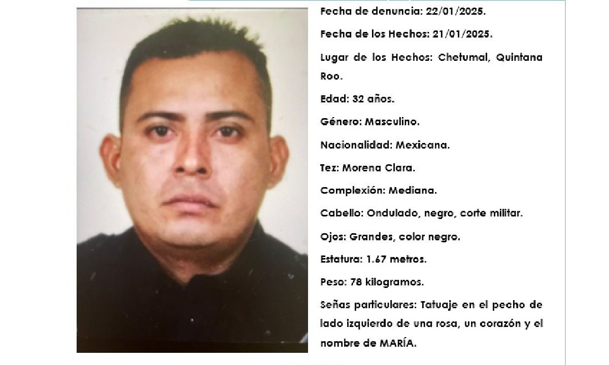 Autoridades buscan a un custodio del Cereso de Chetumal.