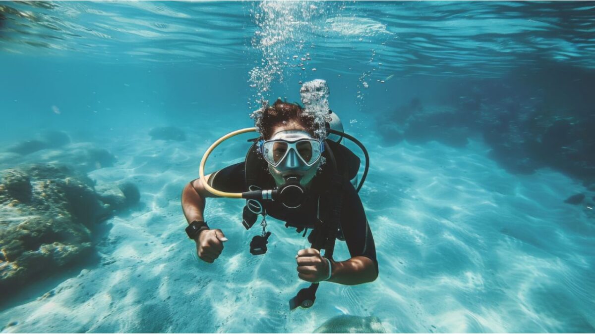 Últimas noticias. Hombre buceando.