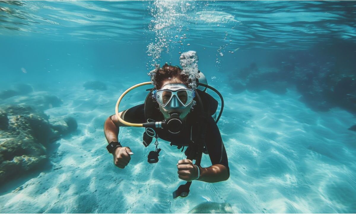 Últimas noticias. Hombre buceando.