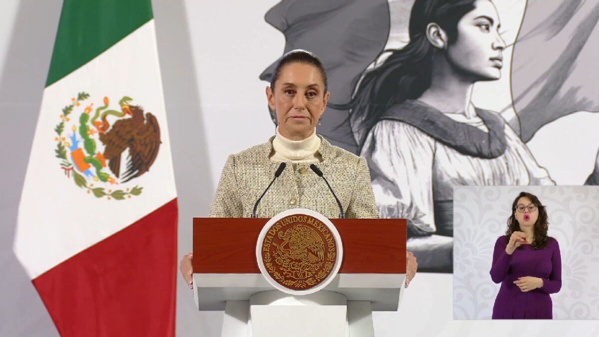 Claudia Sheinbaum en la Mañanera del Pueblo del jueves.