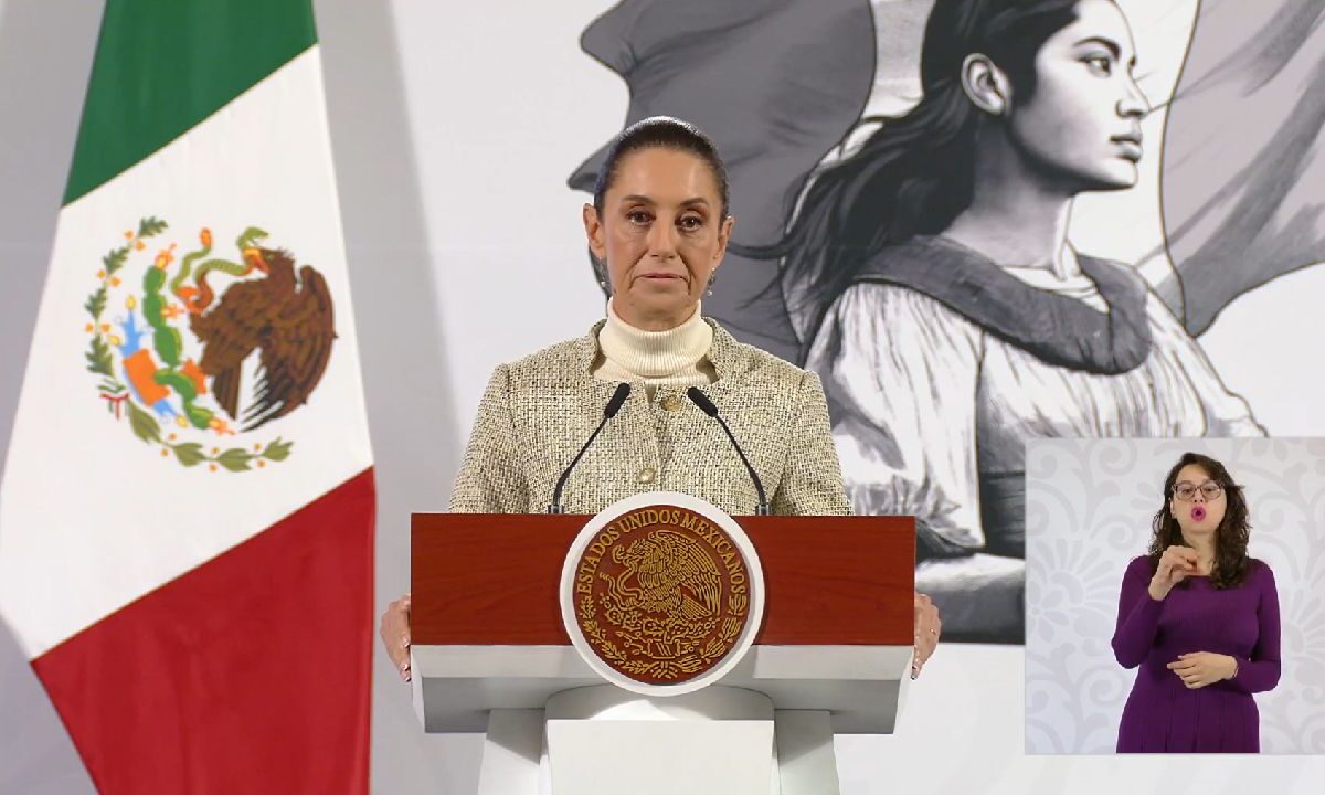 Claudia Sheinbaum en la Mañanera del Pueblo del jueves.