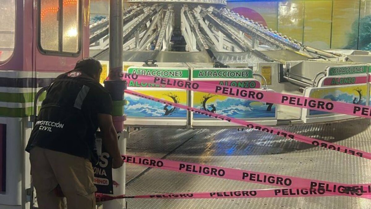 Clausura de un juego mecánico en Cozumel.