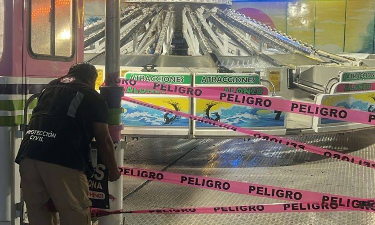 Clausura de un juego mecánico en Cozumel.