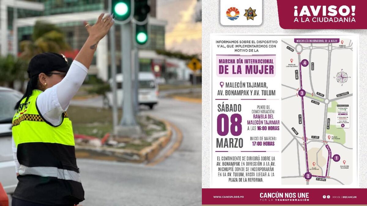 En Cancún se anuncia un operativo por el 8M.