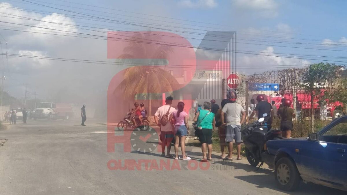 El incendio fue en una tienda de Kantunilkín.