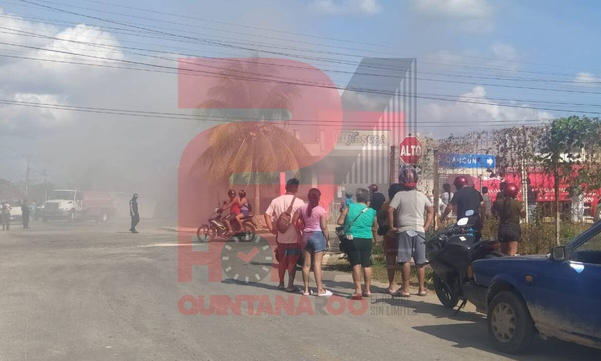 El incendio fue en una tienda de Kantunilkín.