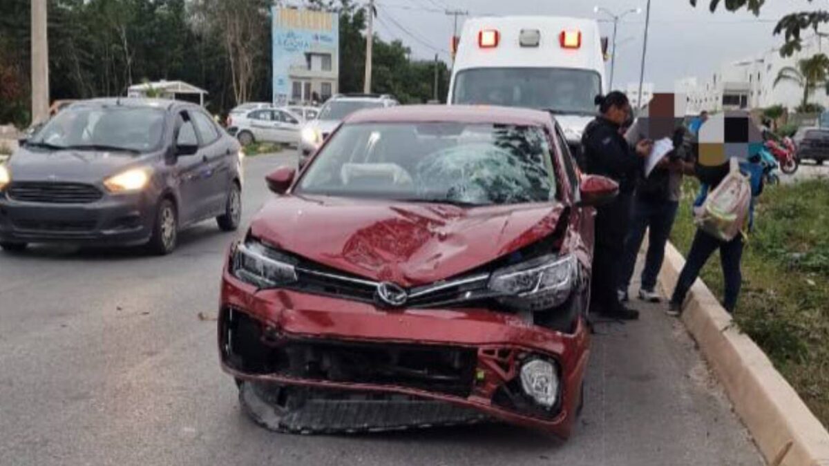Accidente vial en Cancún.