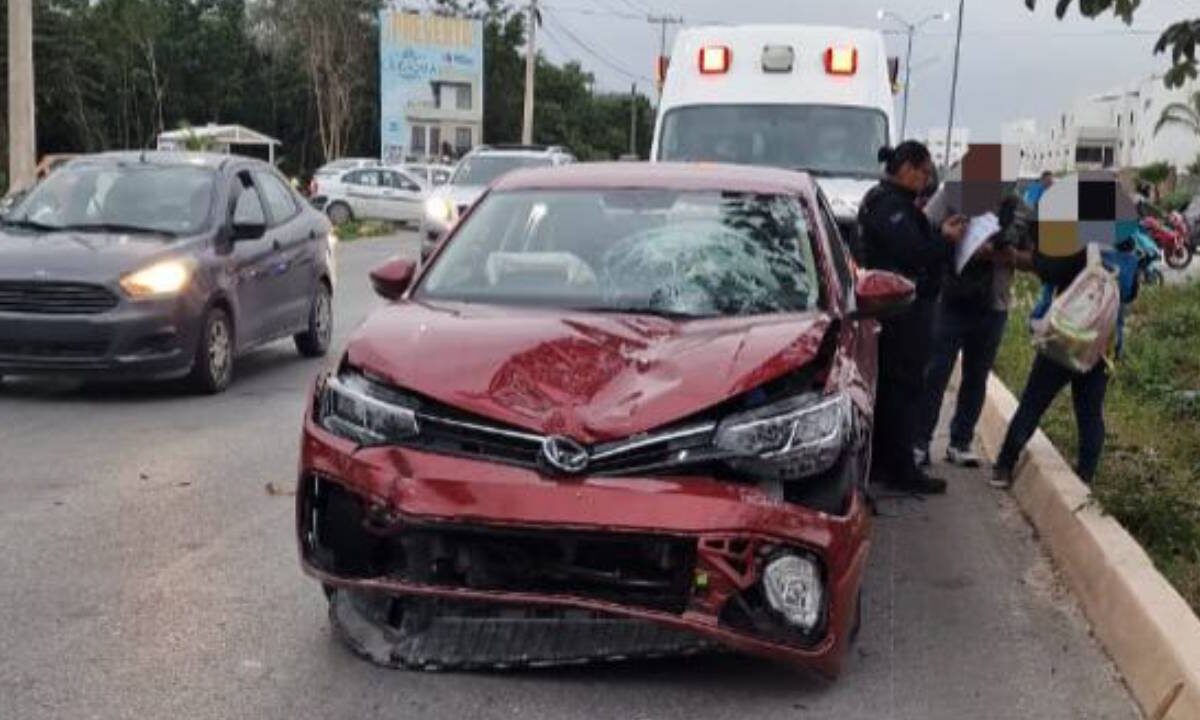 Accidente vial en Cancún.