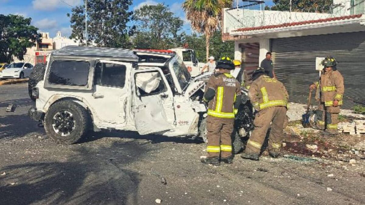 El aparatoso accidente ocurrió en la supermanzana 524.