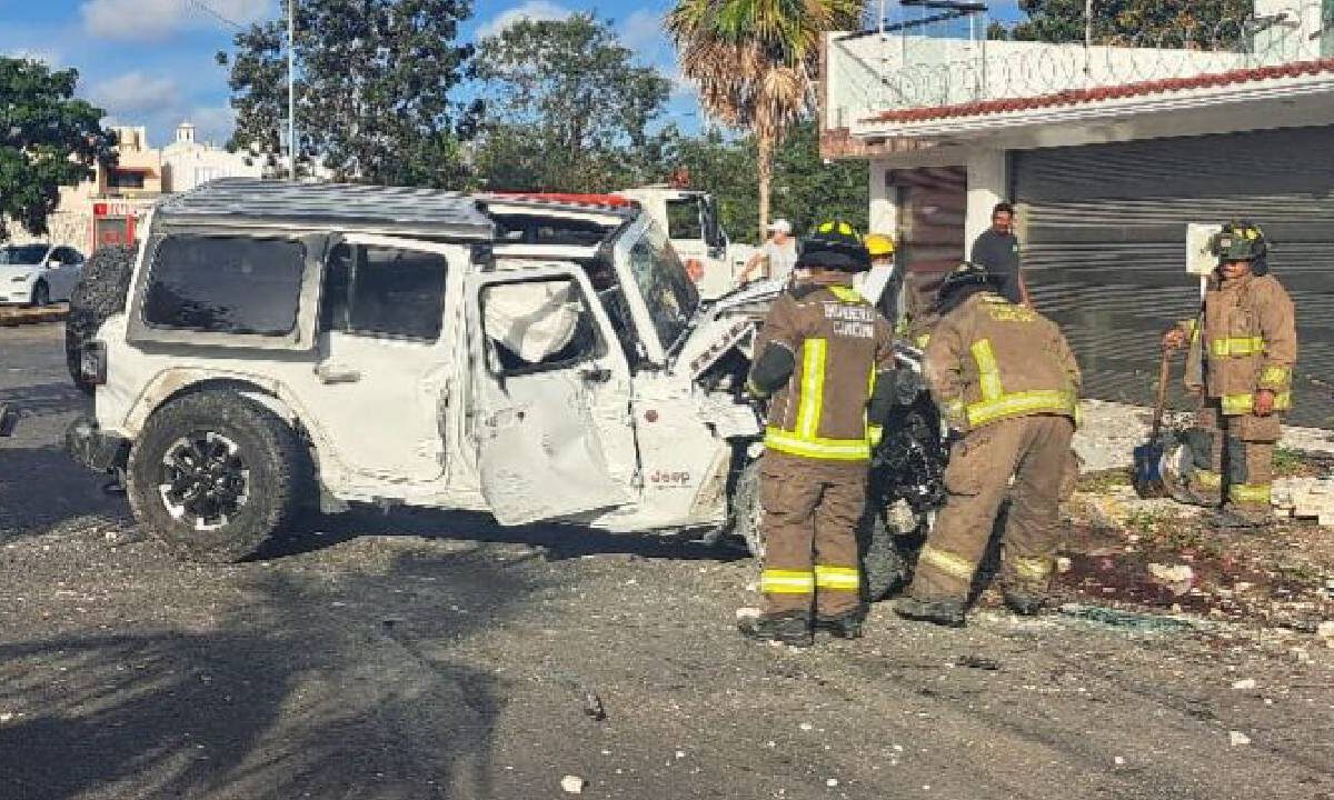 El aparatoso accidente ocurrió en la supermanzana 524.