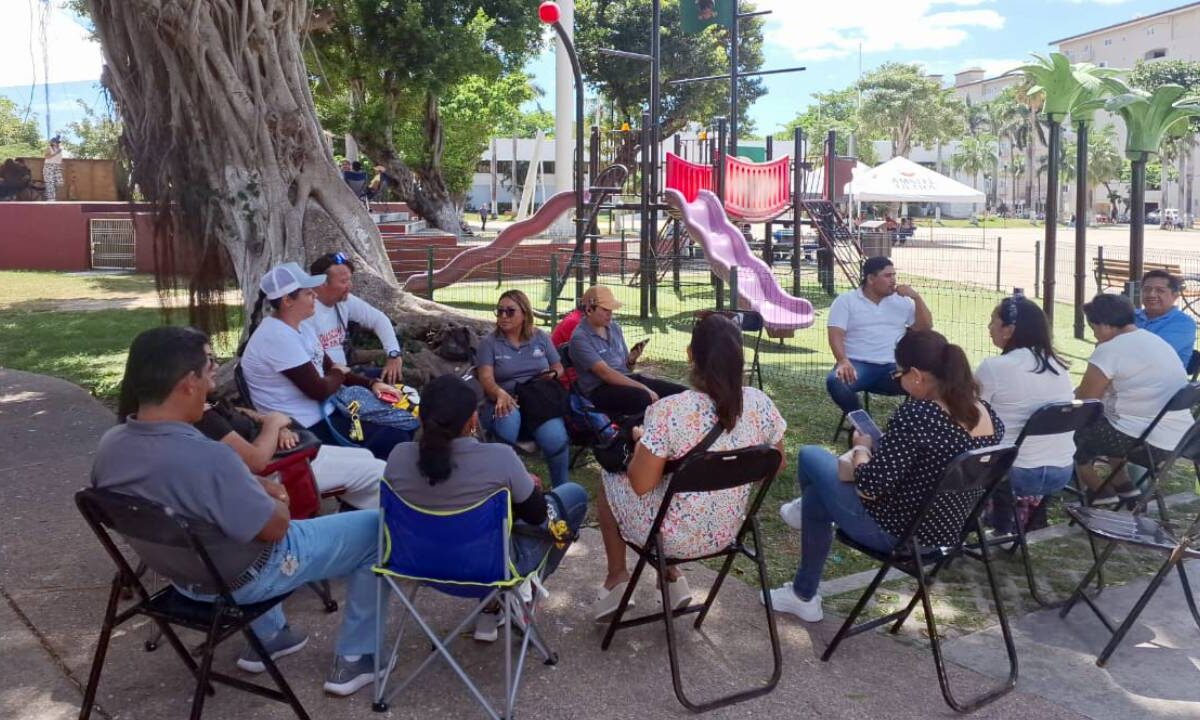 Paro de maestros de Cozumel.