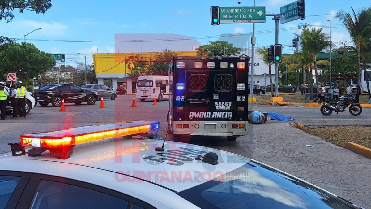 Accidente vial en Cancún.