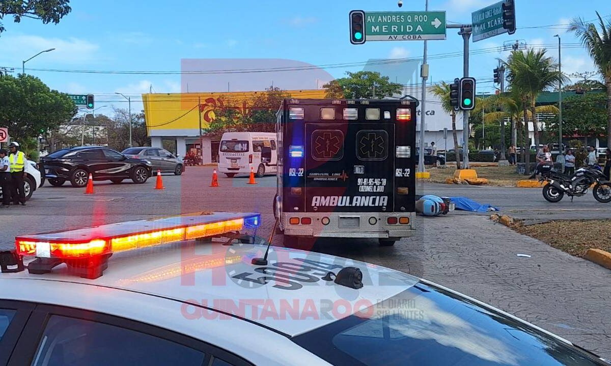 Accidente vial en Cancún.