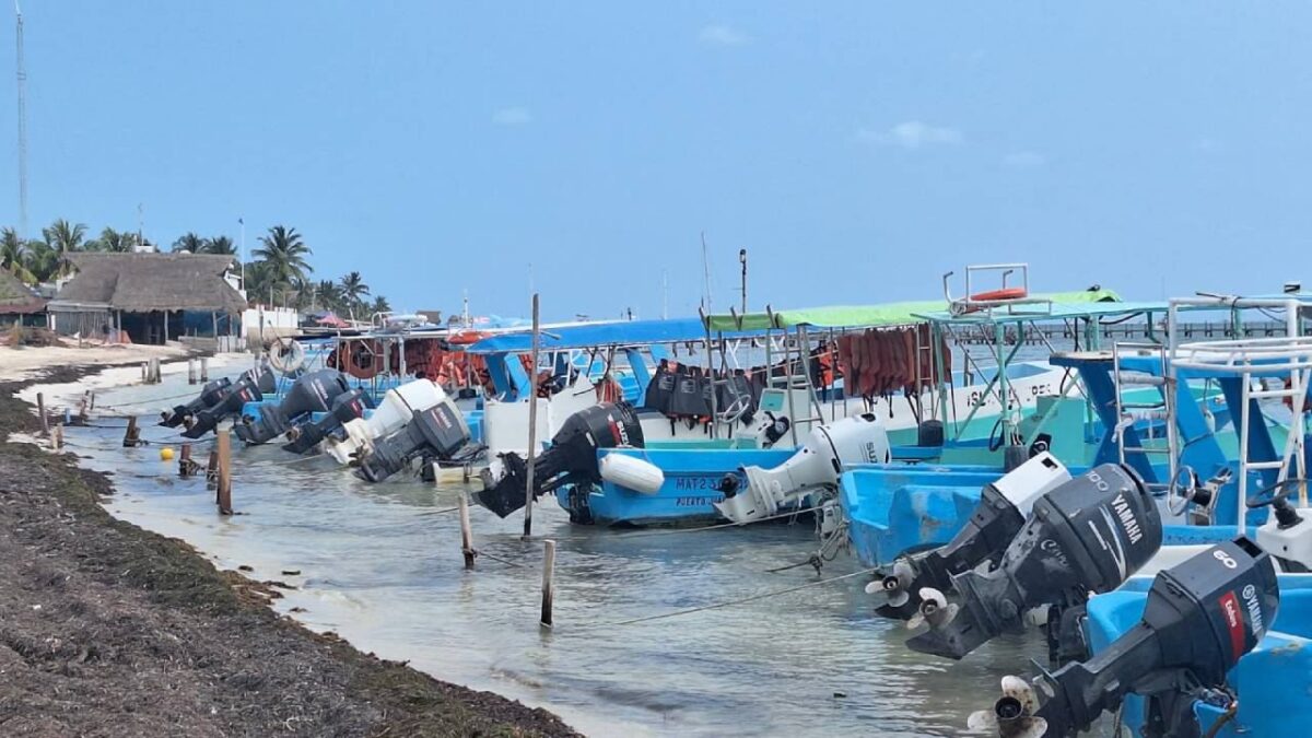 Lanchas en Puerto Juárez.