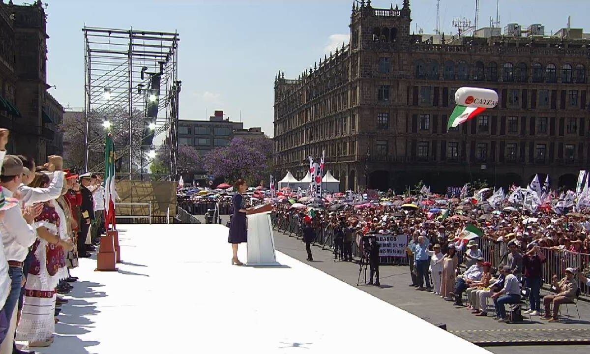 Claudia Sheinbaum encabezó la asamblea informativa.