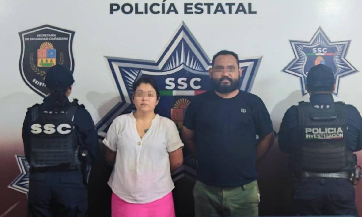 En Cancún fueron detenidas dos personas con droga.