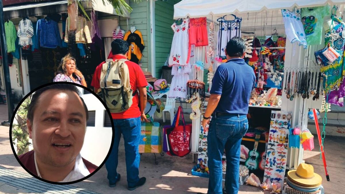 Vendedores ambulantes en Cancún.