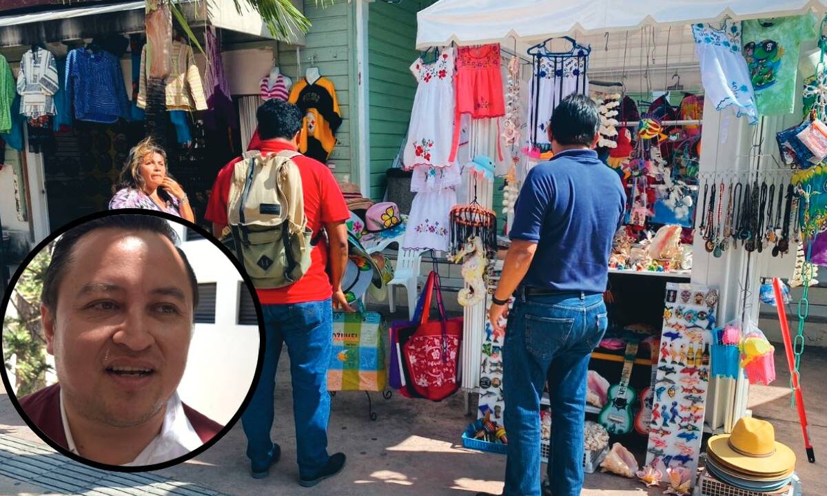 Vendedores ambulantes en Cancún.