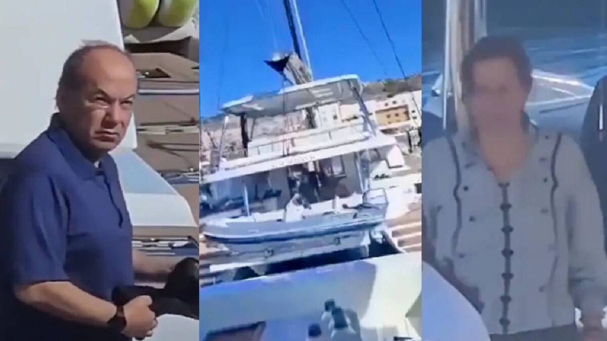 Felipe Calderón captado en yate.