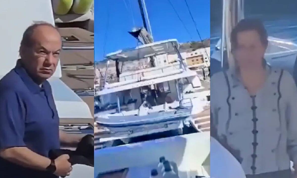 Felipe Calderón captado en yate.