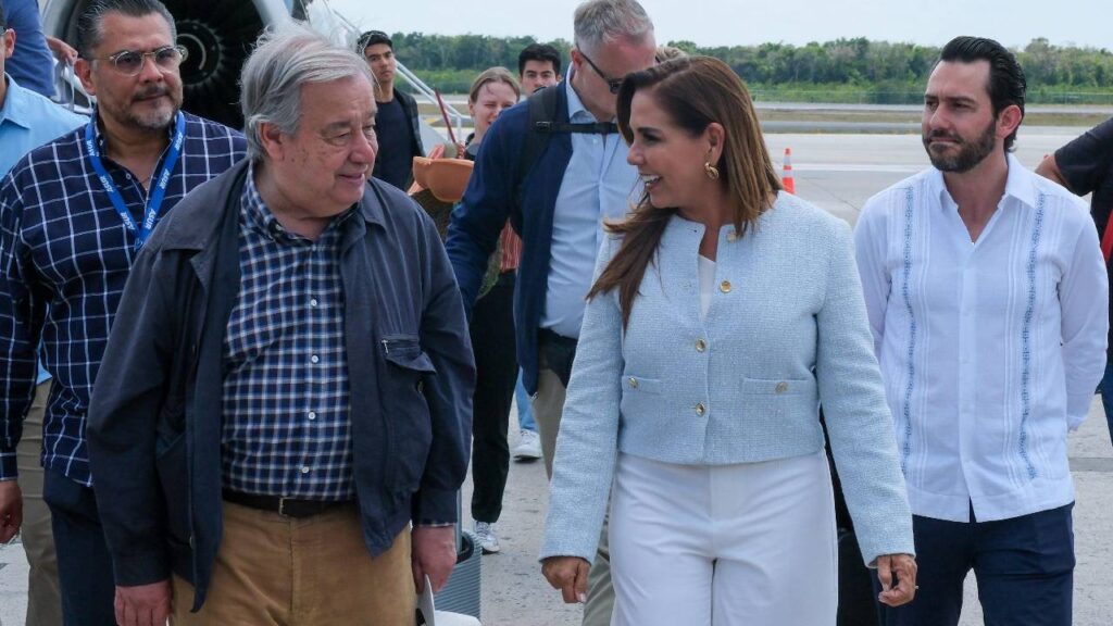 Mara Lezama recibió al secretario general de la ONU.