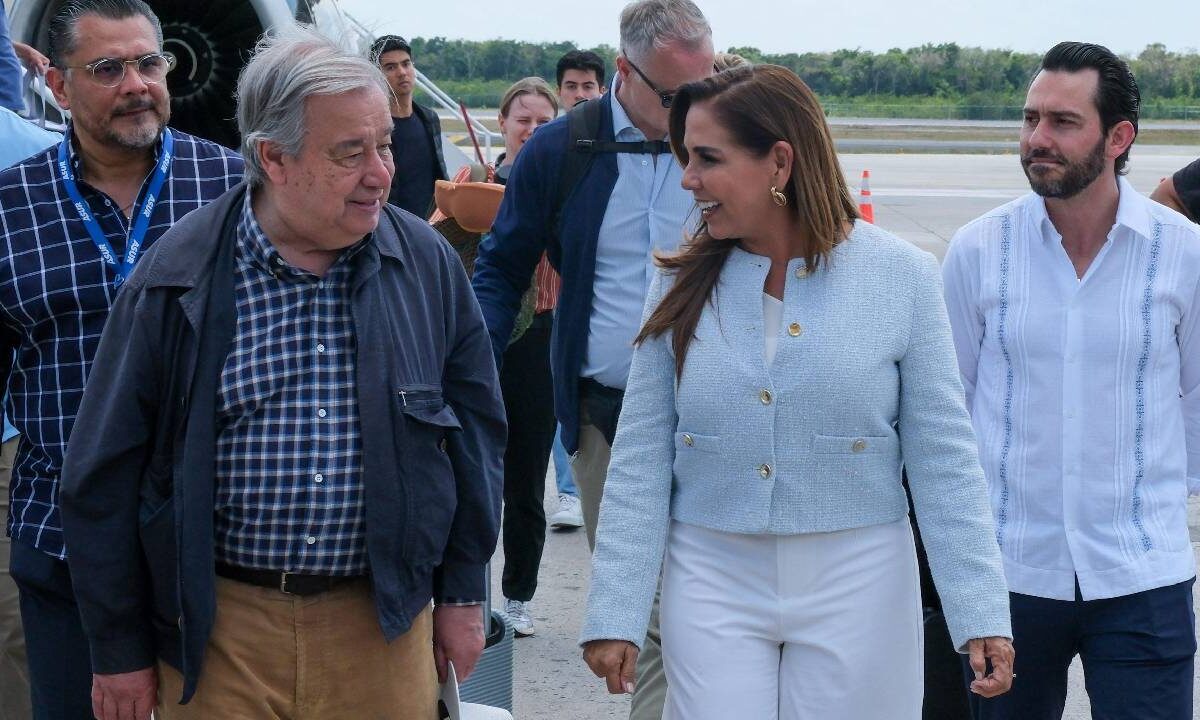 Mara Lezama recibió al secretario general de la ONU.