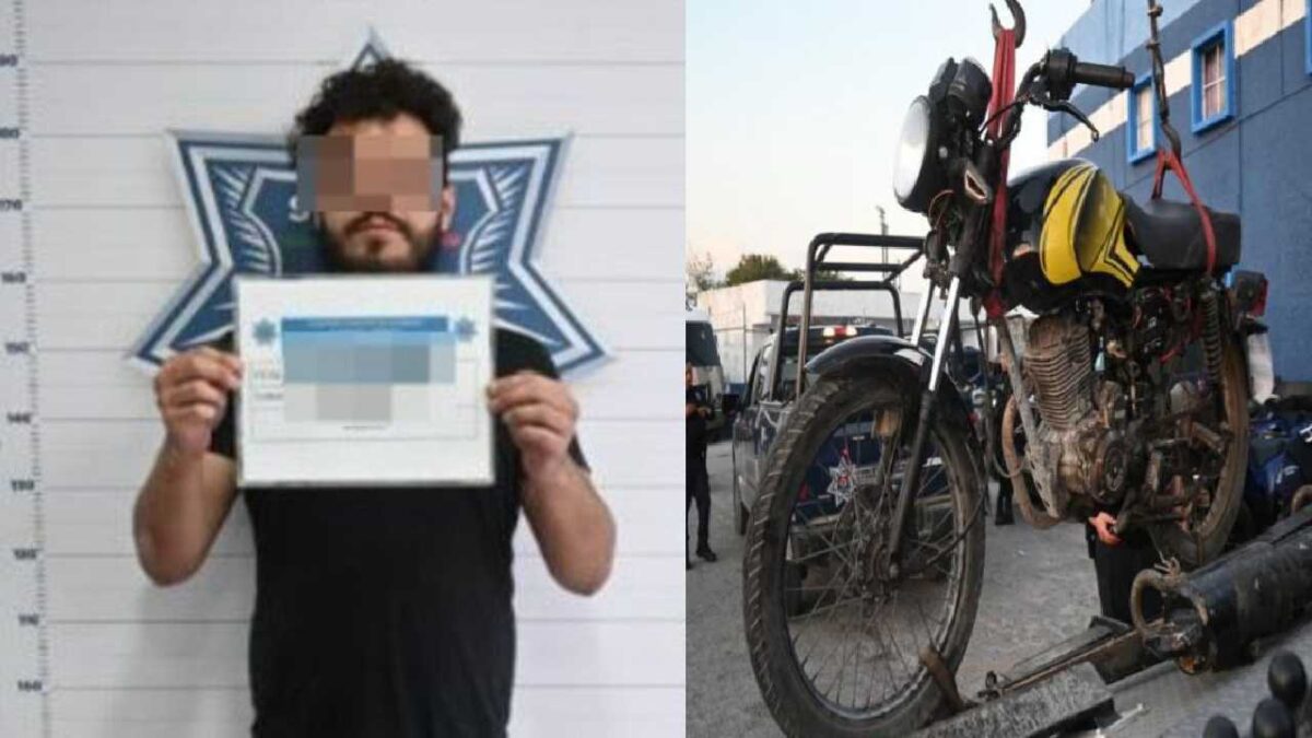 La motocicleta con reporte de robo quedó a disposición de las autoridades.
