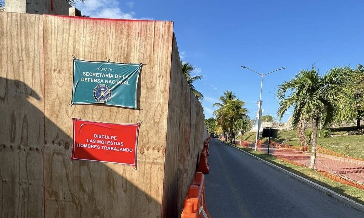 Obra de la Sedena en Bacalar.