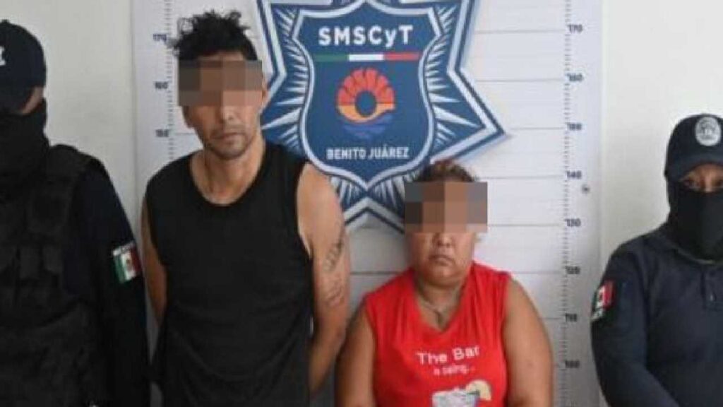 La policía capturó a la pareja en Cancún.
