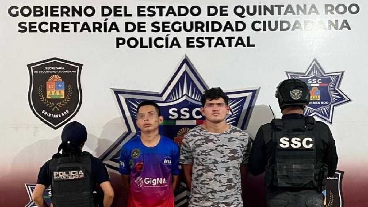 Dos detenidos tras persecución policiaca en Cancún.