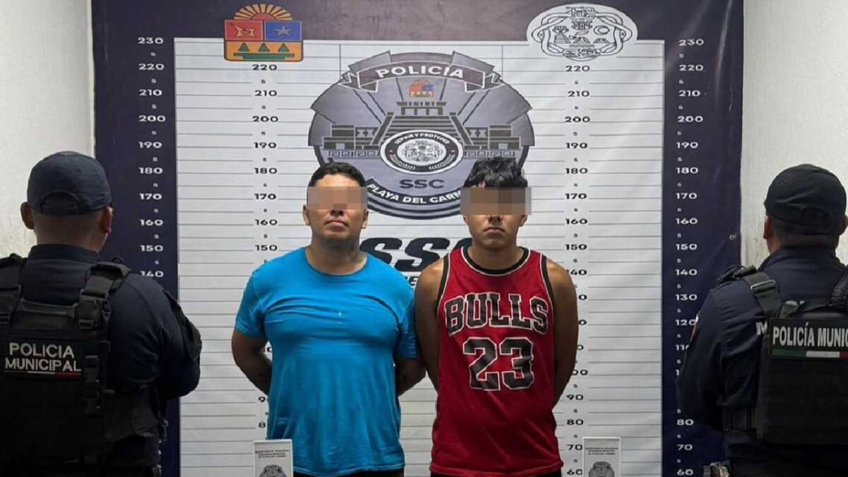 En Playa del Carmen detienen a 3 sujetos con droga.