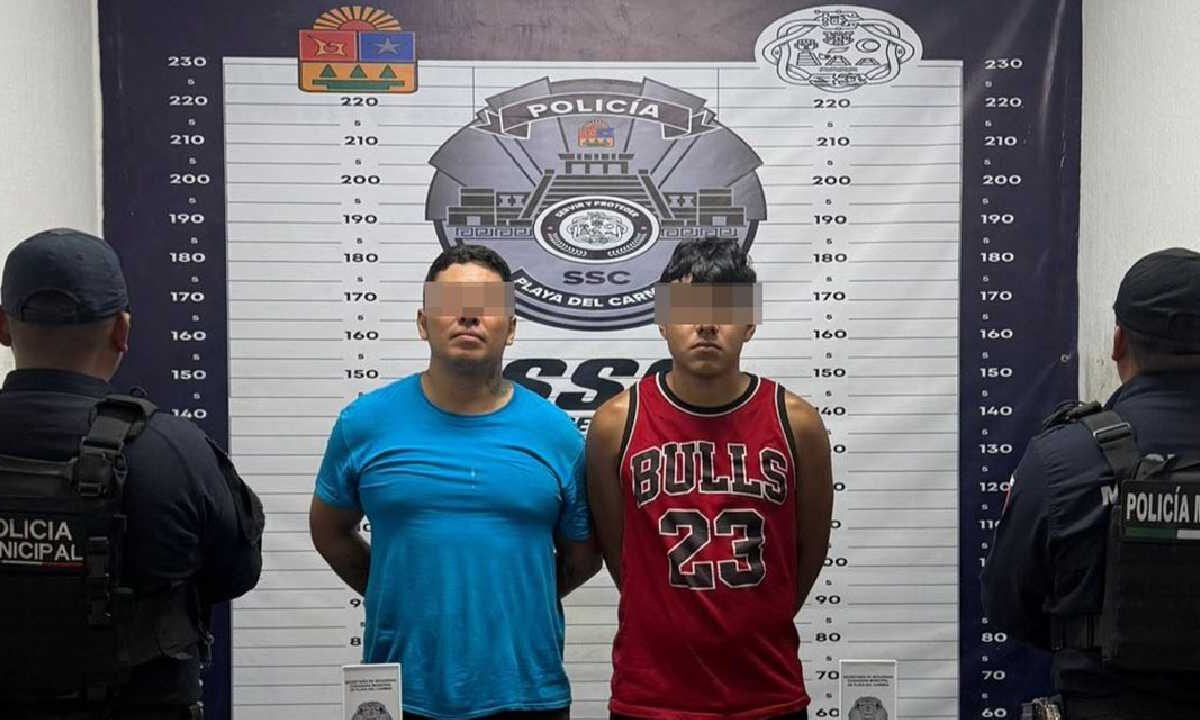 En Playa del Carmen detienen a 3 sujetos con droga.