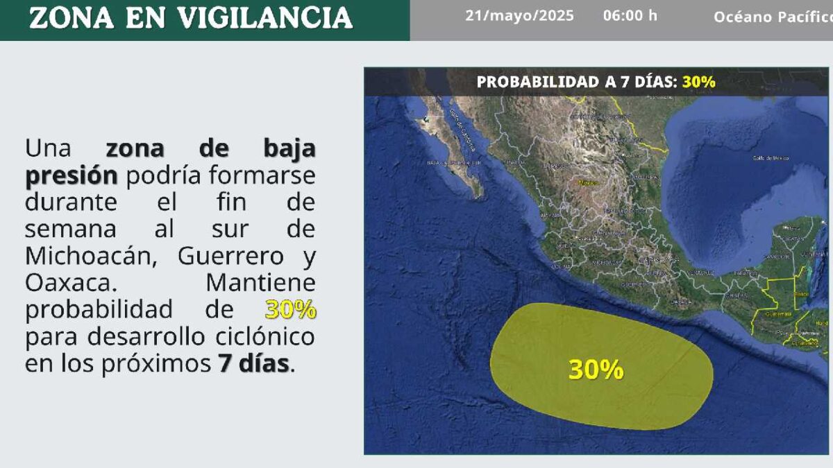 Monitorean posible formación de ciclón Alvín.