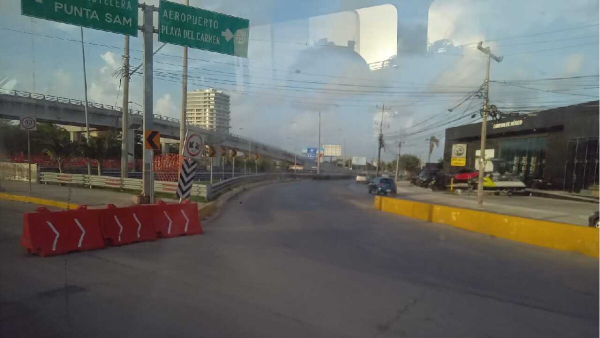 Cierres viales en Cancún por obras.