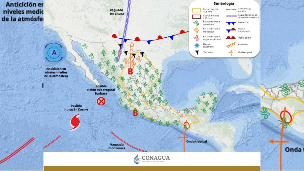 Tormenta tropical Barbara afecta a varios estados.
